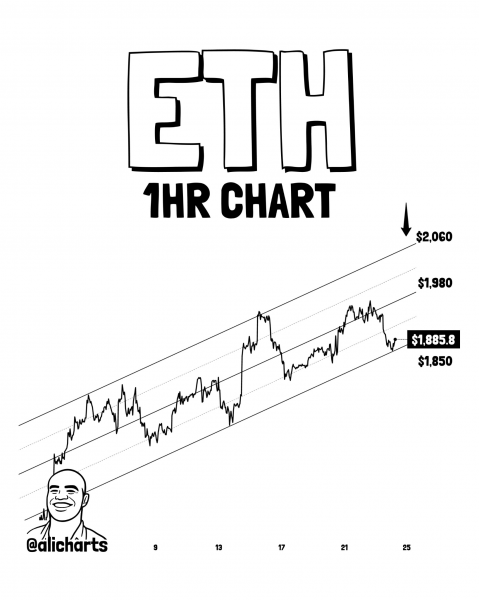 Криптоаналитик Али Мартинес прогнозирует рост эфириума до ,060